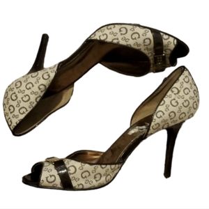 GUESS Signature Open Toe High Heel Shoes